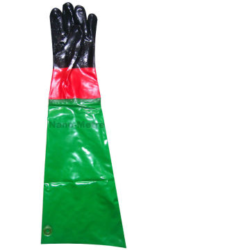 NMSAFETY PVC-Anti-Öl- und Chemikalien-Einsatz auf Palmhandschuhen mit extra langen Manschetten-Regenhandschuhen